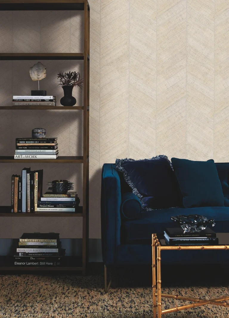 Ronald Redding Atelier Herringbone Wallpaper - Cream