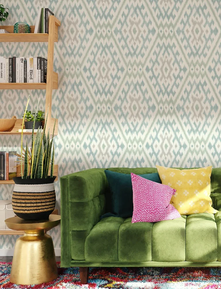 Solola Ikat Wallpaper - Aqua — Ảnh 7