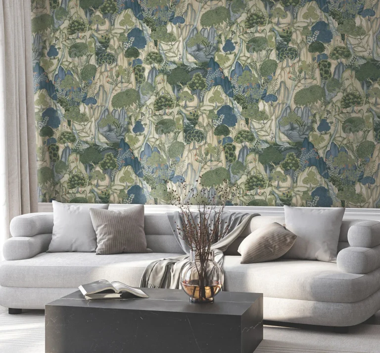 Ronald Redding Falling Waters Scenic Wallpaper - Sapphire — Ảnh 4