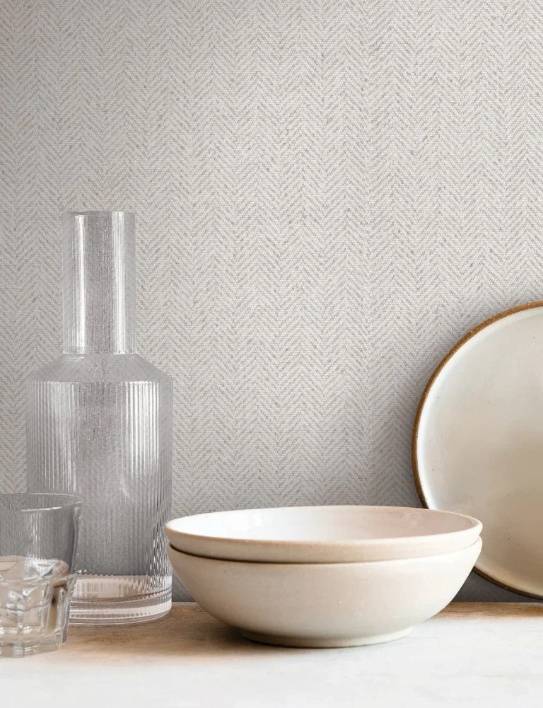 Tailored Chevron Wallpaper - White — Ảnh 2