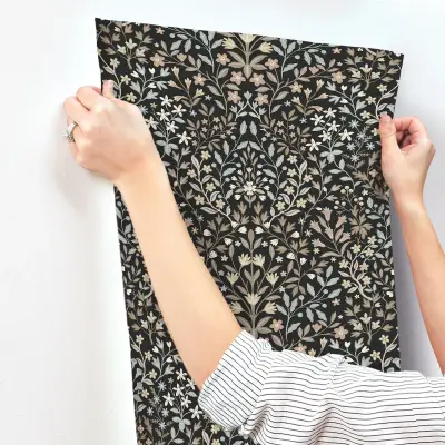 Magnolia Home Garden Terrace Wallpaper - Black/Neutral