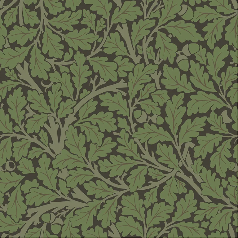 Oak Tree Leaf Wallpaper - Black — Ảnh 4