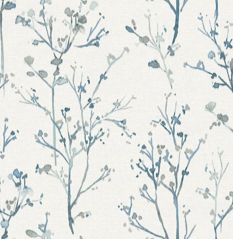 Silverling Budding Branches Wallpaper - Blue — Ảnh 5