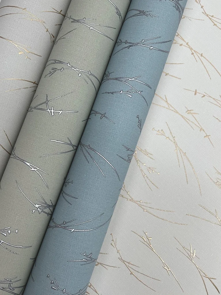 Sprigs Wallpaper - Light Grey/Gold — Ảnh 2