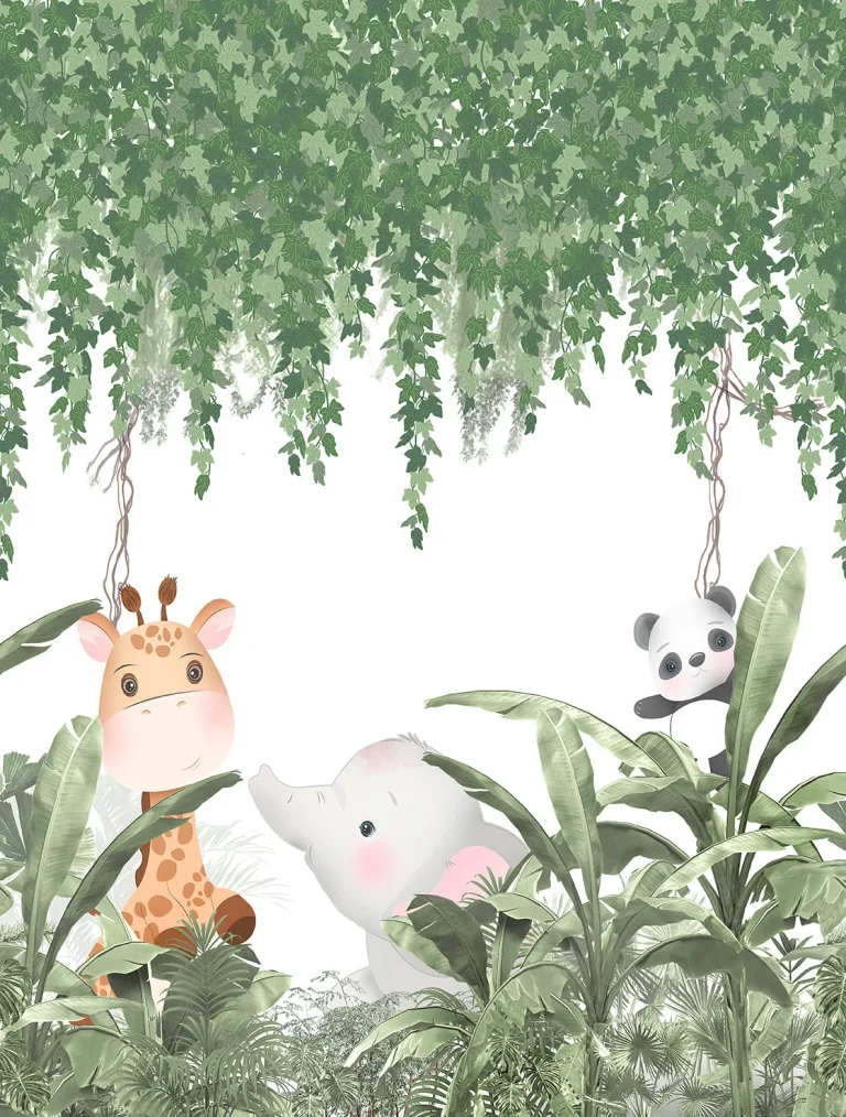 Cute Walls - Jungle Friends Expedition Mural - 6016-1 — Ảnh 2
