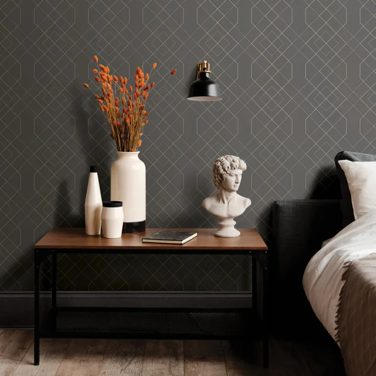 Ballard Geometric Wallpaper - Grey — Ảnh 4