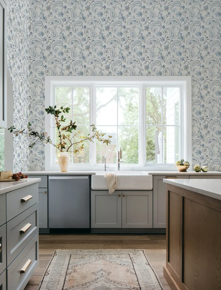 Chesapeake Darlene Jacobean Wallpaper - Blue — Ảnh 4