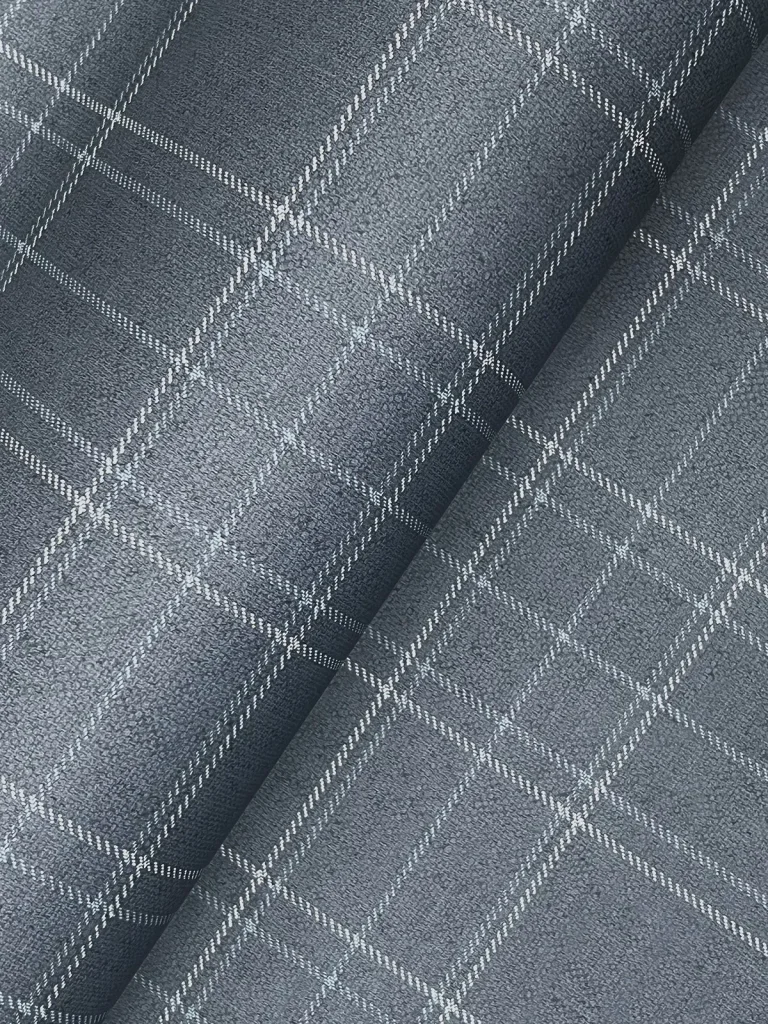 Chesapeake Fox Hollow Dashed Plaid Wallpaper - Dark Blue — Image 5