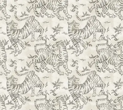 Orly Tigers Wallpaper - White/Charcoal