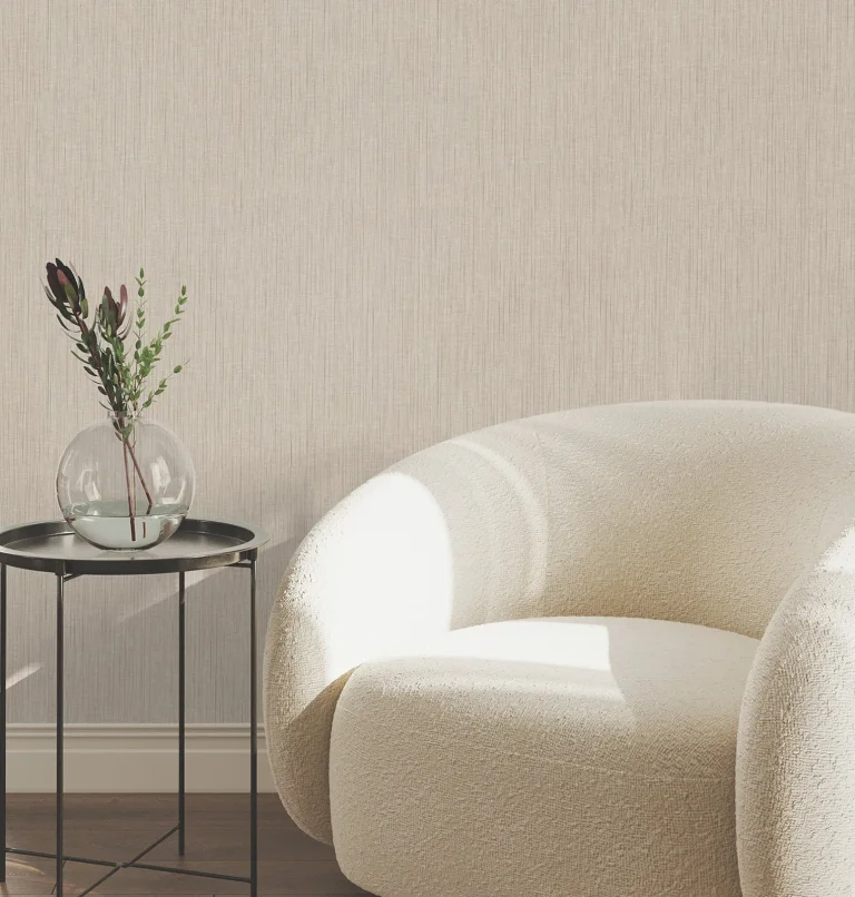 Silk Spun Tactile Stripe Wallpaper - Taupe — Ảnh 7