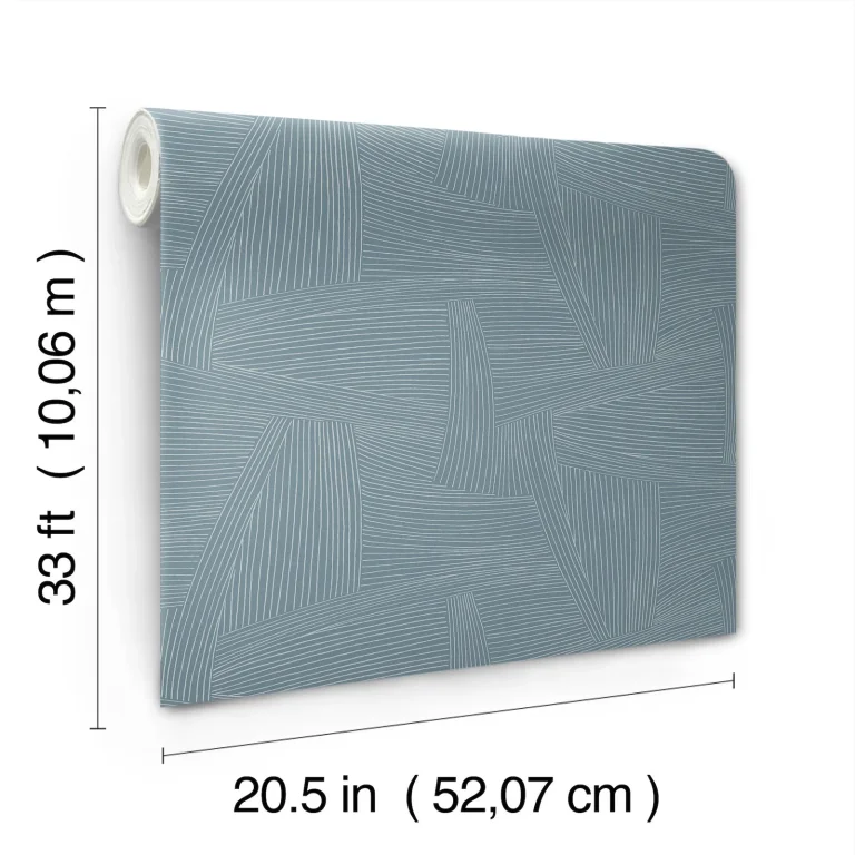 Reid Woven Geometric Wallpaper - Sky Blue — Ảnh 7