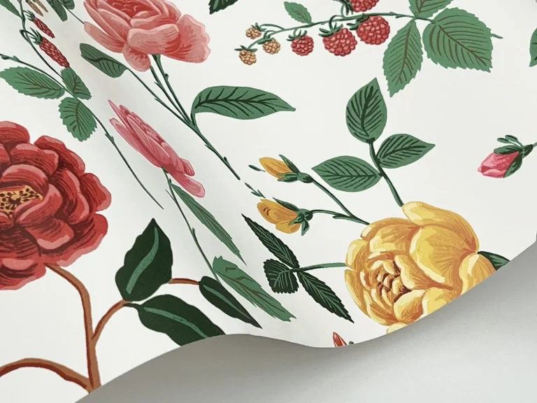 Rifle Paper Co. Roses Wallpaper - White & Blush — Ảnh 4