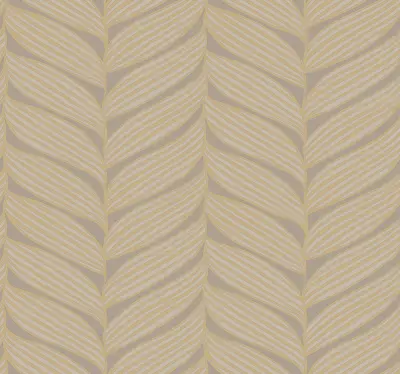 Luminous Leaves Wallpaper - Grey/Gold
