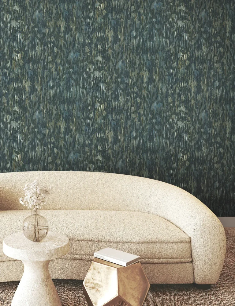Gilded Plume Wallpaper - Teal — Ảnh 2