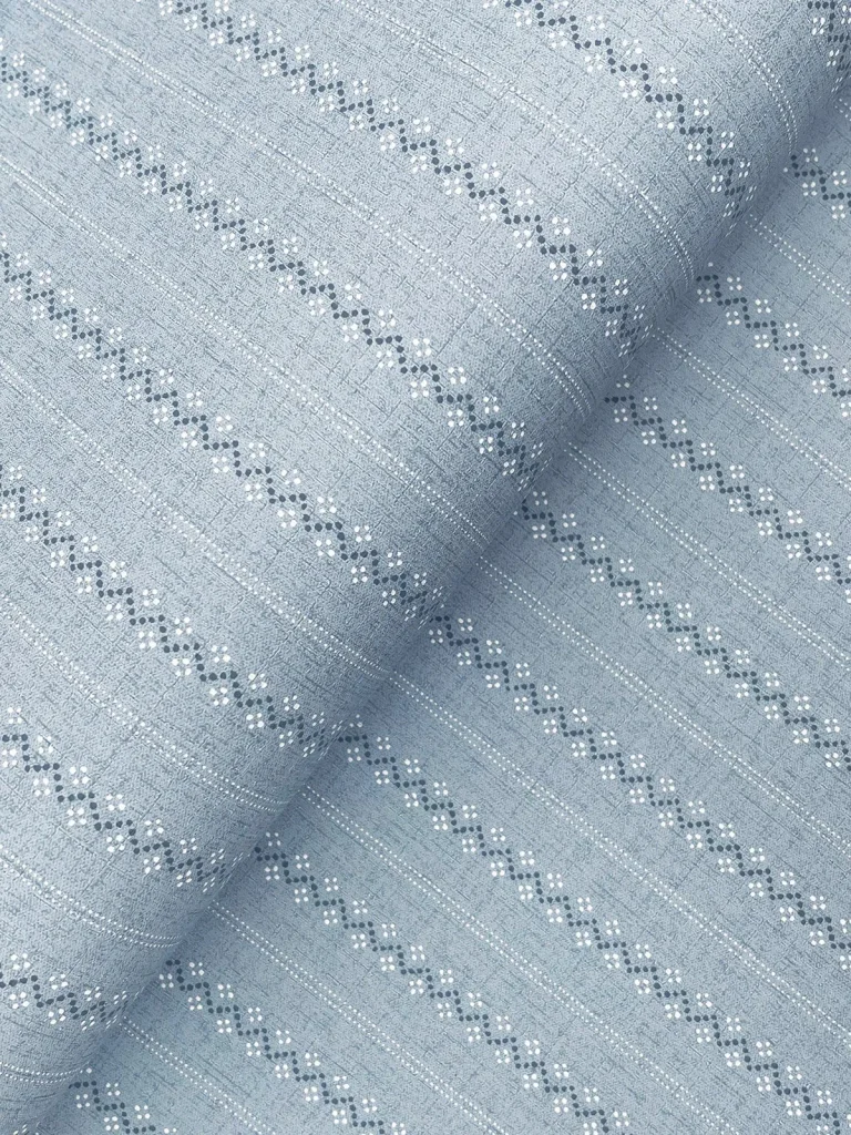 Chesapeake Curtis Embellished Stripe Wallpaper - Blue — Image 2