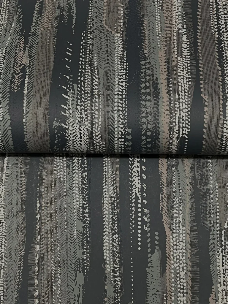 Ronald Redding Tribeca Texture Stripe Wallpaper - Charcoal — Ảnh 3
