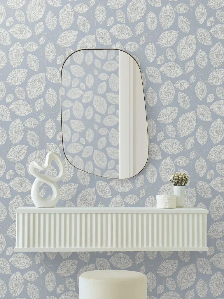 Candice Olson Contoured Leaves Wallpaper - Indigo Blue — Ảnh 2