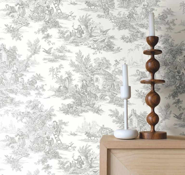 Campagne Toile Wallpaper - Grey — Ảnh 6