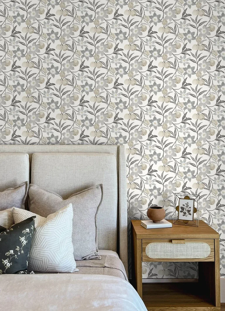Chesapeake Passiflora Fruit and Floral Wallpaper - Charcoal — Ảnh 4