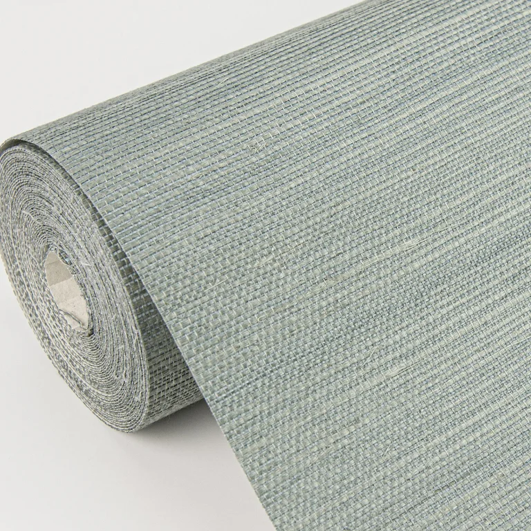 Zhejiang Sisal Grasscloth Wallpaper - Aquamarine — Ảnh 4