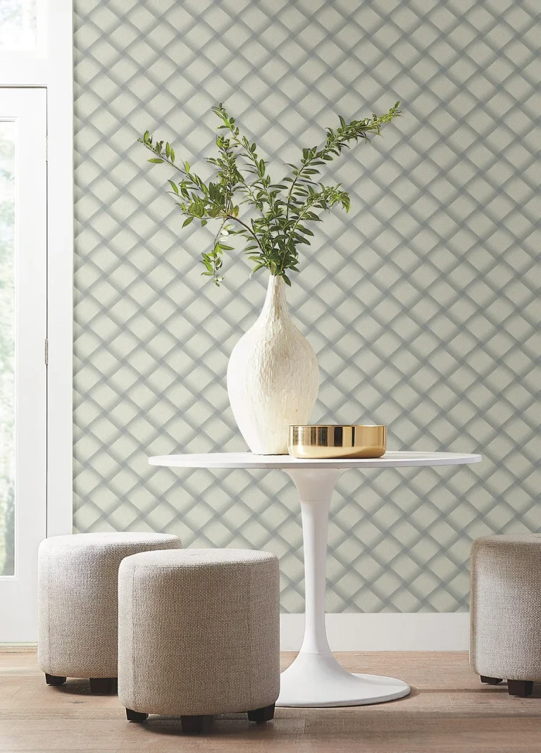 Candice Olson Bayside Basket Weave Wallpaper - Smokey Blue — Ảnh 7