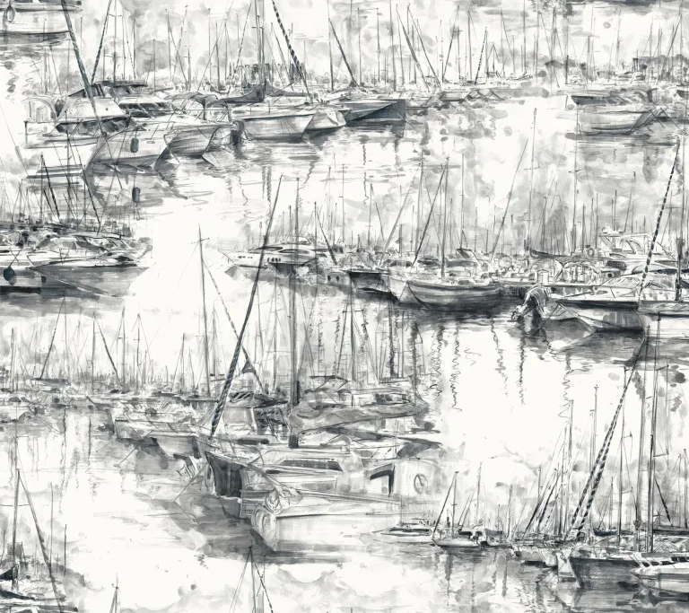 Ronald Redding Yacht Club Scenic Wallpaper - Charcoal — Ảnh 3