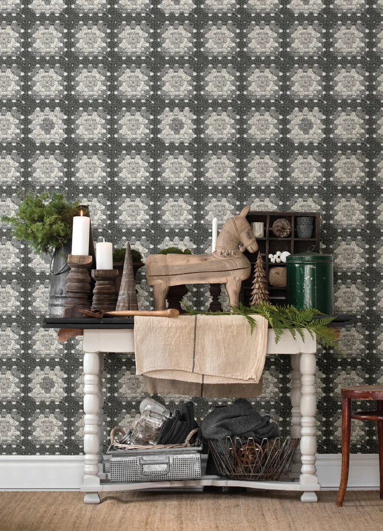 Chesapeake Maud Crochet Geometric Wallpaper - Grey — Ảnh 3