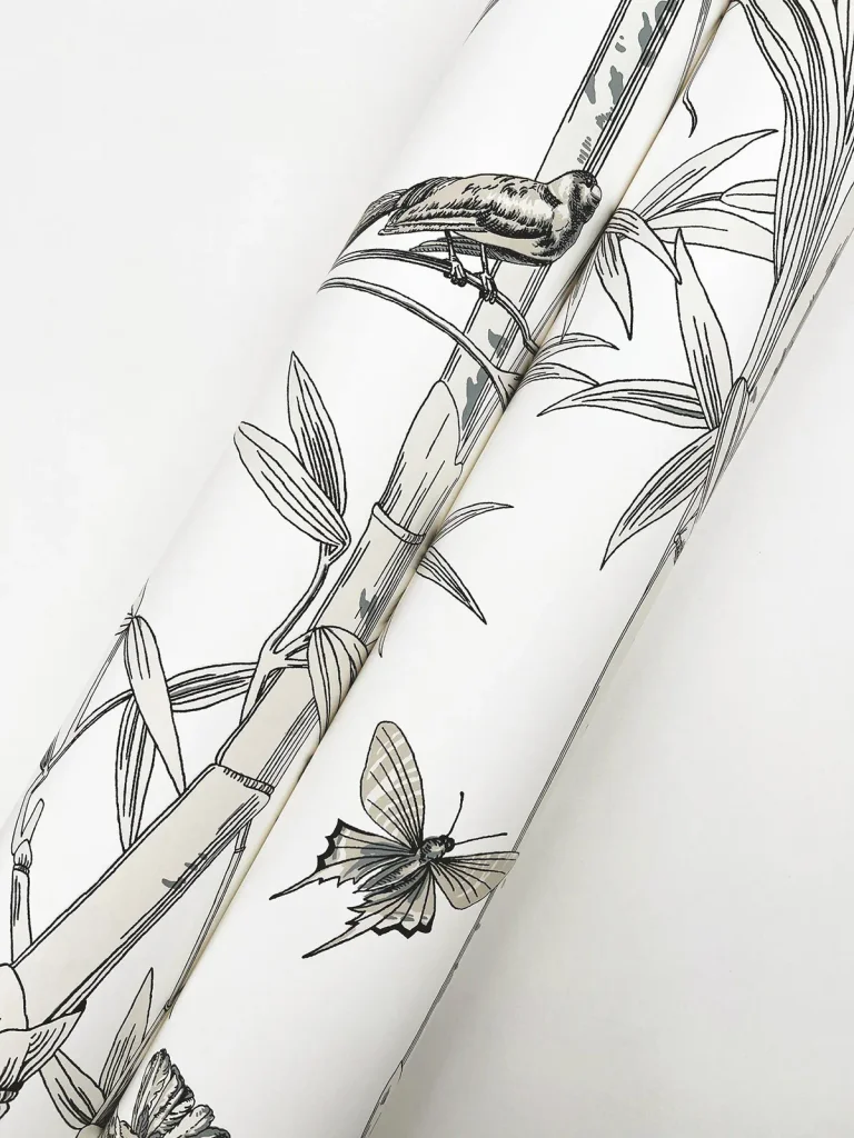 Bambou Toile Wallpaper - White — Ảnh 4