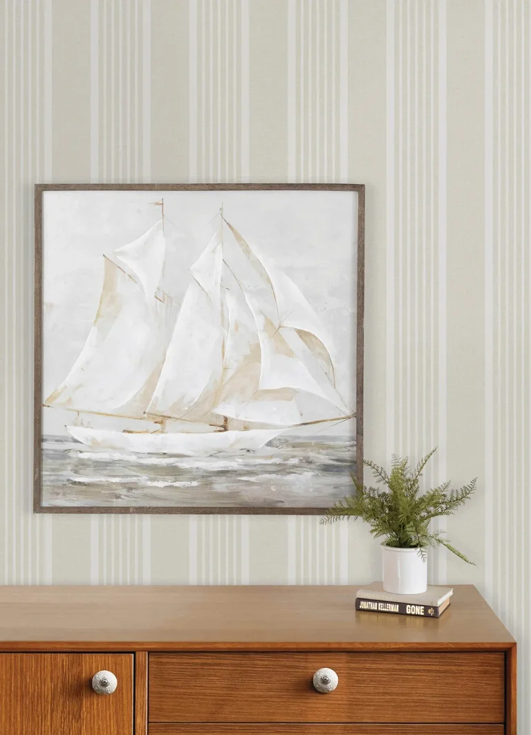 Chesapeake Bingley Embellished Stripe Wallpaper - Beige — Ảnh 5