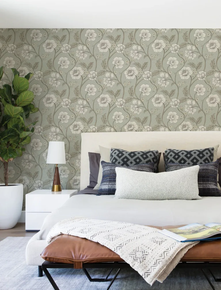 Chesapeake Hazel Floral Trail Wallpaper - Aqua — Ảnh 7