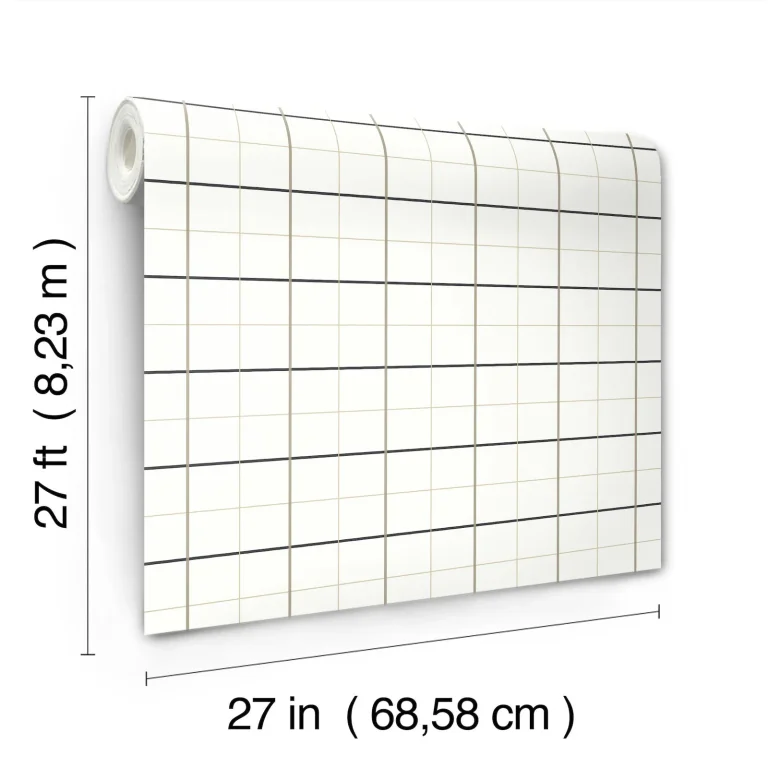 Ronald Redding Tattersall Plaid Wallpaper - White — Ảnh 6
