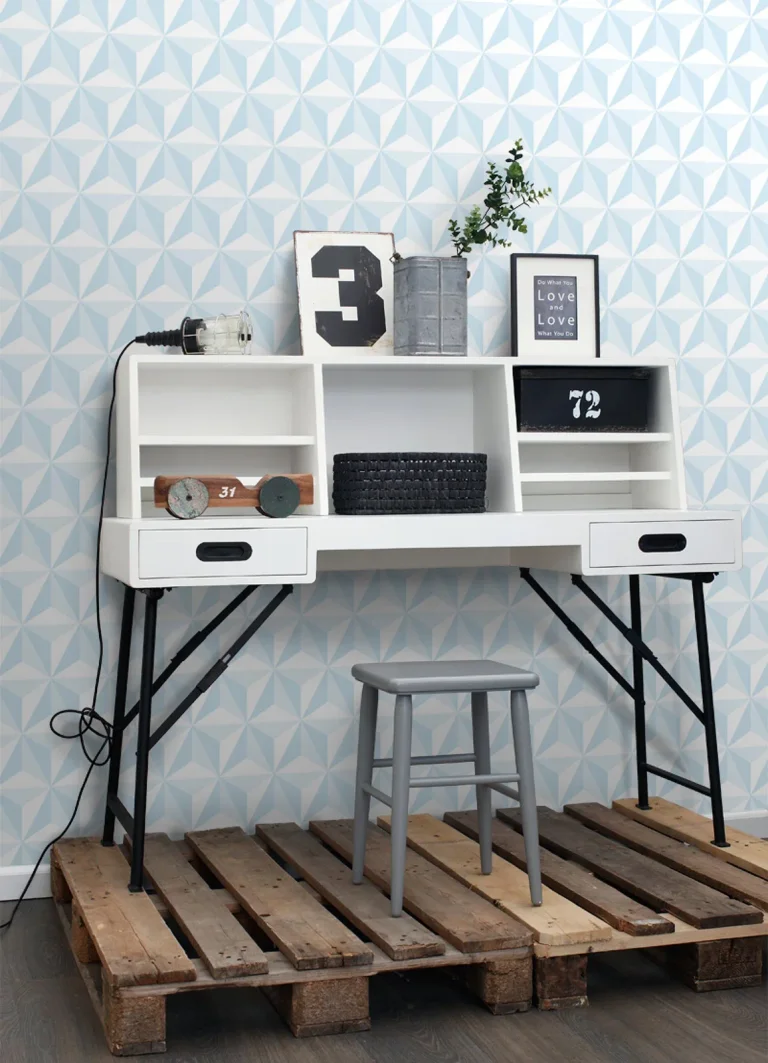 Chesapeake Adella Geometric Wallpaper - Sky Blue — Image 6