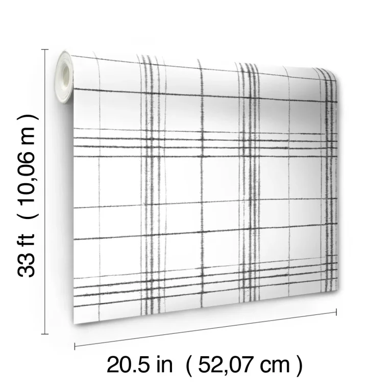 Farmhouse Plaid Wallpaper - Black/White — Ảnh 7