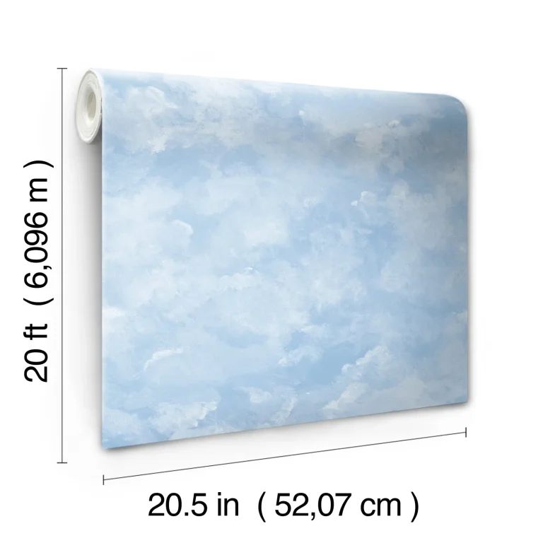 Atrium Clouds Peel and Stick Wallpaper - Blue — Ảnh 6