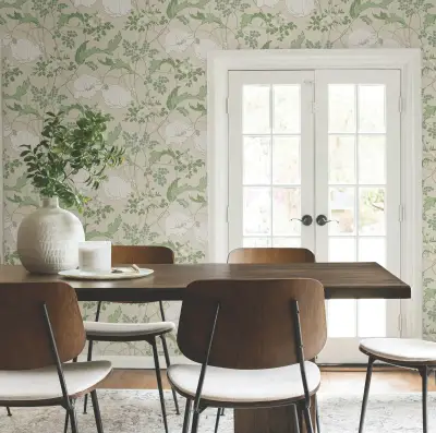 Magnolia Home Gwendolyn Wallpaper - Ecru/Green