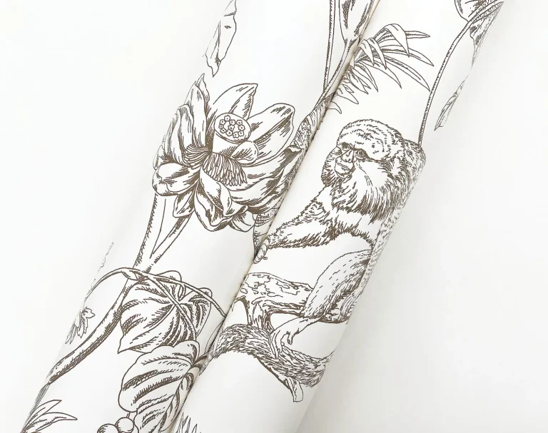 Tropical Sketch Toile Wallpaper - Brown — Ảnh 8