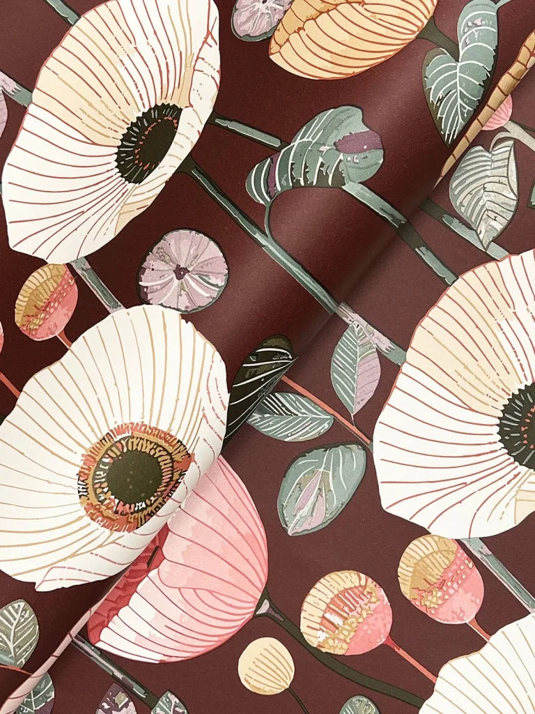 Mindra Floral Trail Wallpaper - Maroon — Ảnh 6