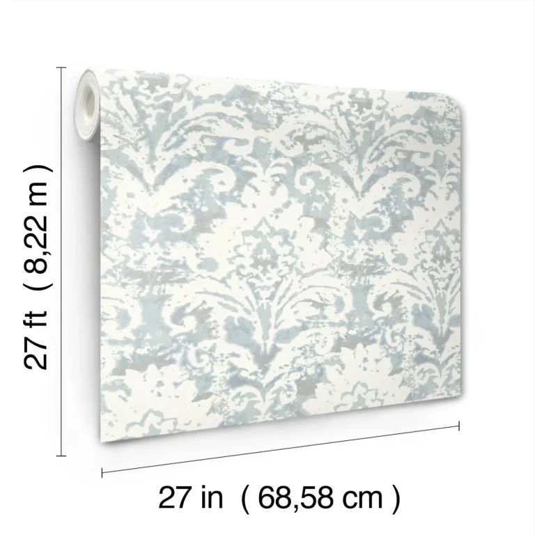 Candice Olson Velvet Crush Damask Wallpaper - Blue & Pearl — Ảnh 5