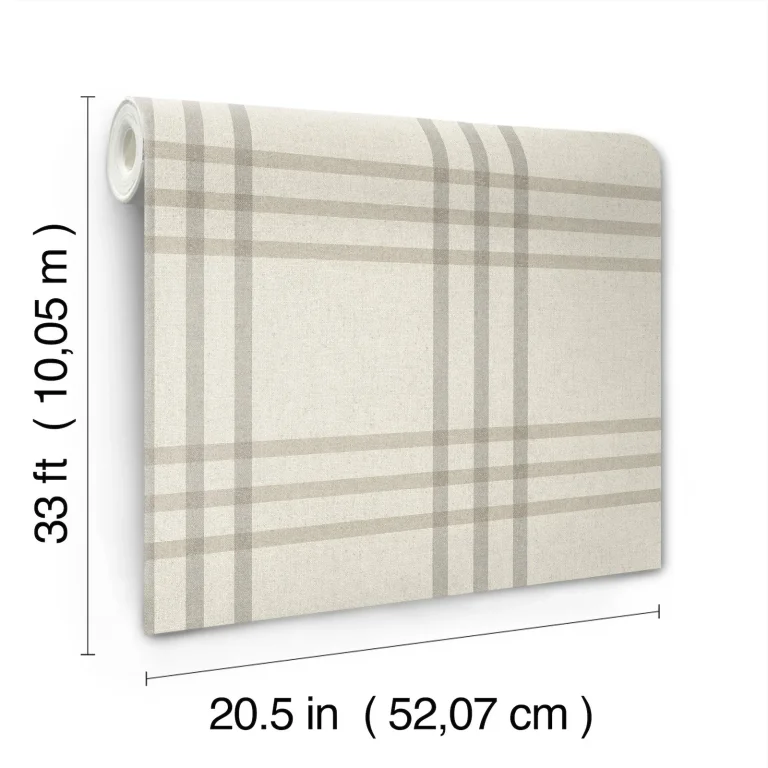 Chesapeake Fletcher Plaid Wallpaper - Grey — Ảnh 7