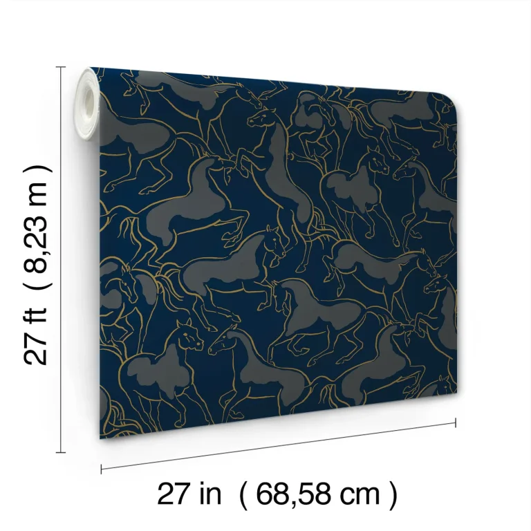 Ronald Redding Dressage Stallions Wallpaper - Navy — Ảnh 6