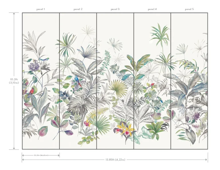 Tropical Wall Mural - White — Ảnh 2