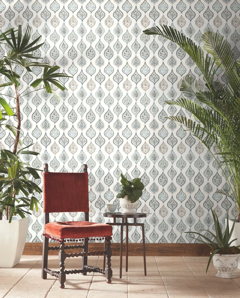 Marketplace Motif Wallpaper - White/Neutral/Blue — Ảnh 4