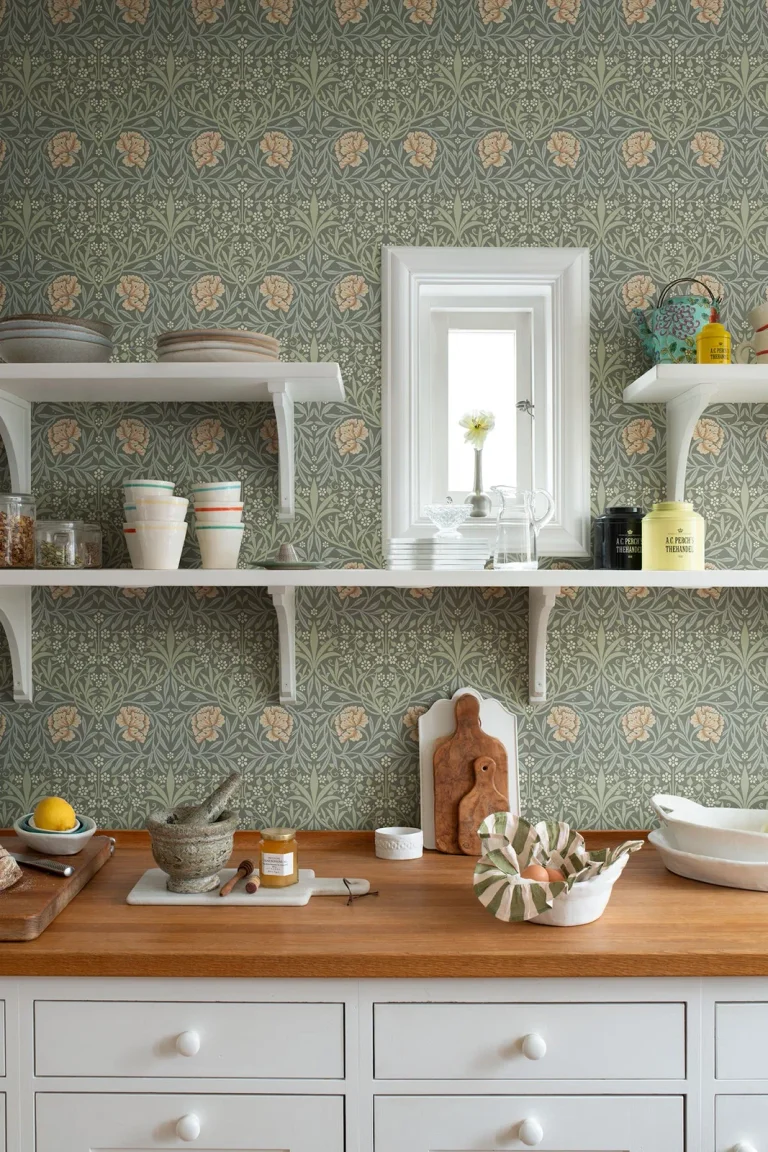 Oxford Union Floral Vines Wallpaper - Grey — Ảnh 2