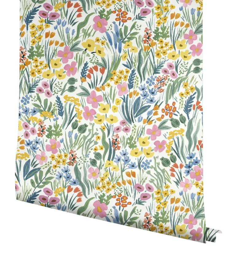 Rifle Paper Co. Lea Peel and Stick Wallpaper - White — Image 3