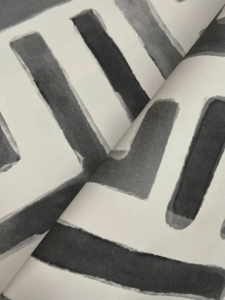 Painterly Labyrinth Wallpaper - Charcoal — Ảnh 3