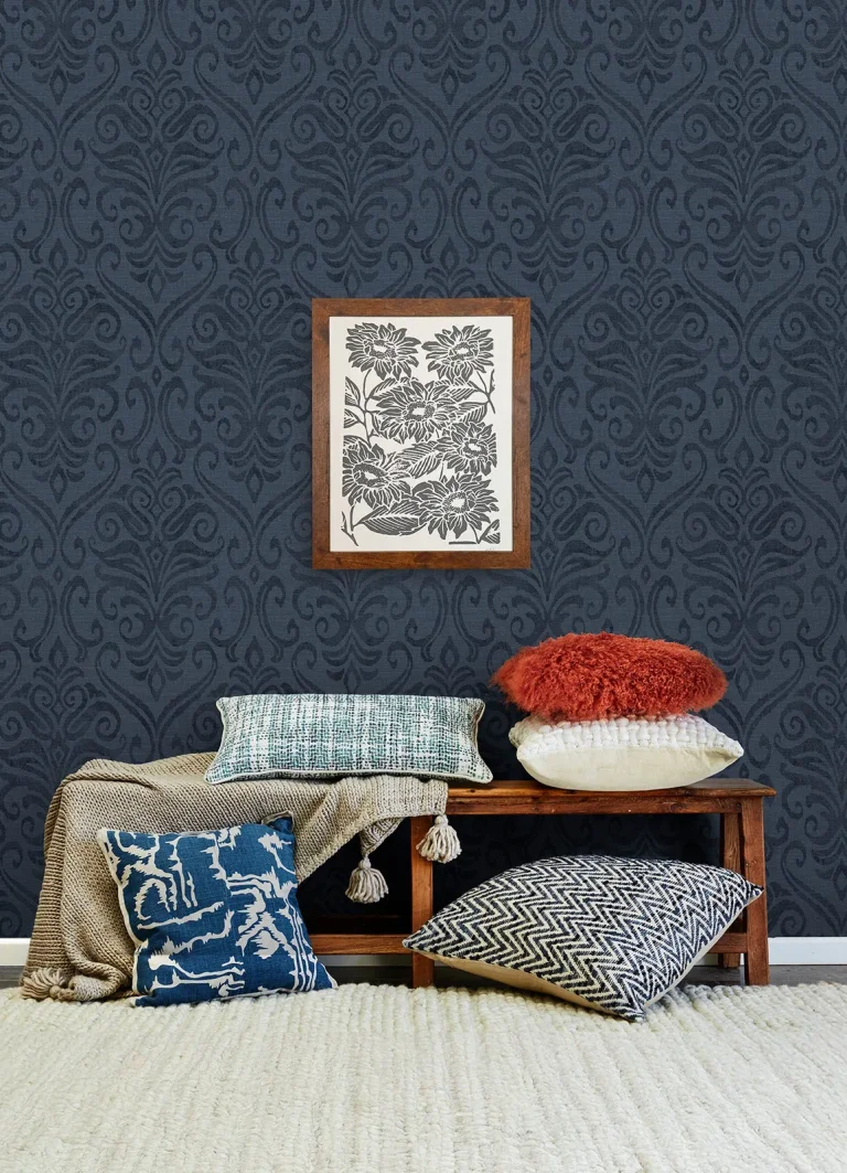 Chesapeake Adavu Damask Wallpaper - Blue — Ảnh 4