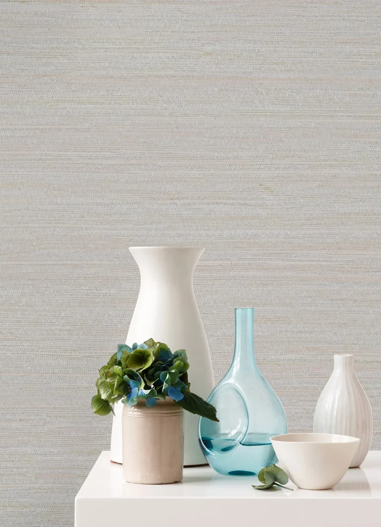 Kira Hemp Grasscloth Wallpaper - Dove — Ảnh 5