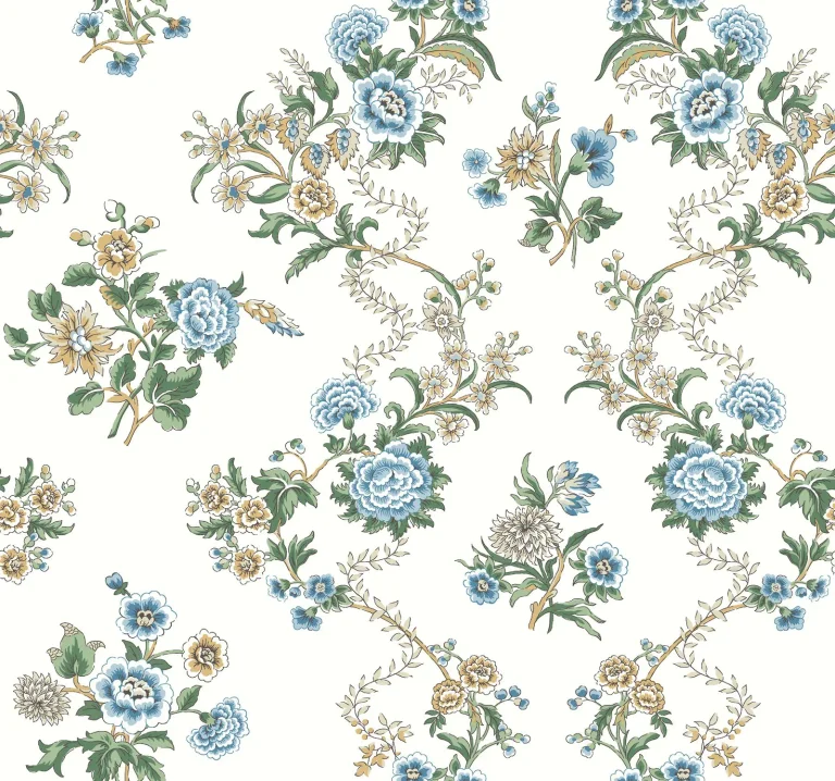 Genevieve Floral Trail Wallpaper - Sapphire — Image 4