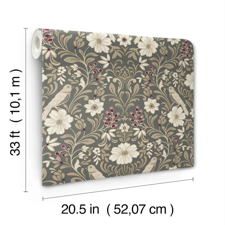 Magnolia Home Colette Wallpaper - Charcoal — Ảnh 4