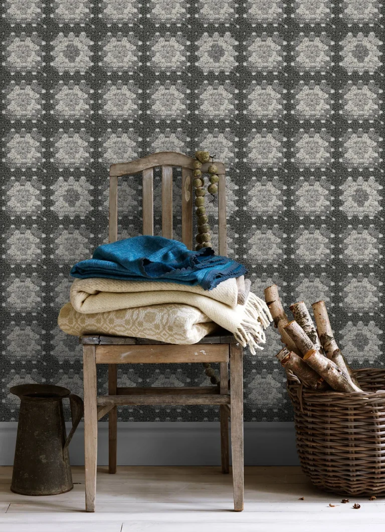 Chesapeake Maud Crochet Geometric Wallpaper - Grey — Ảnh 4